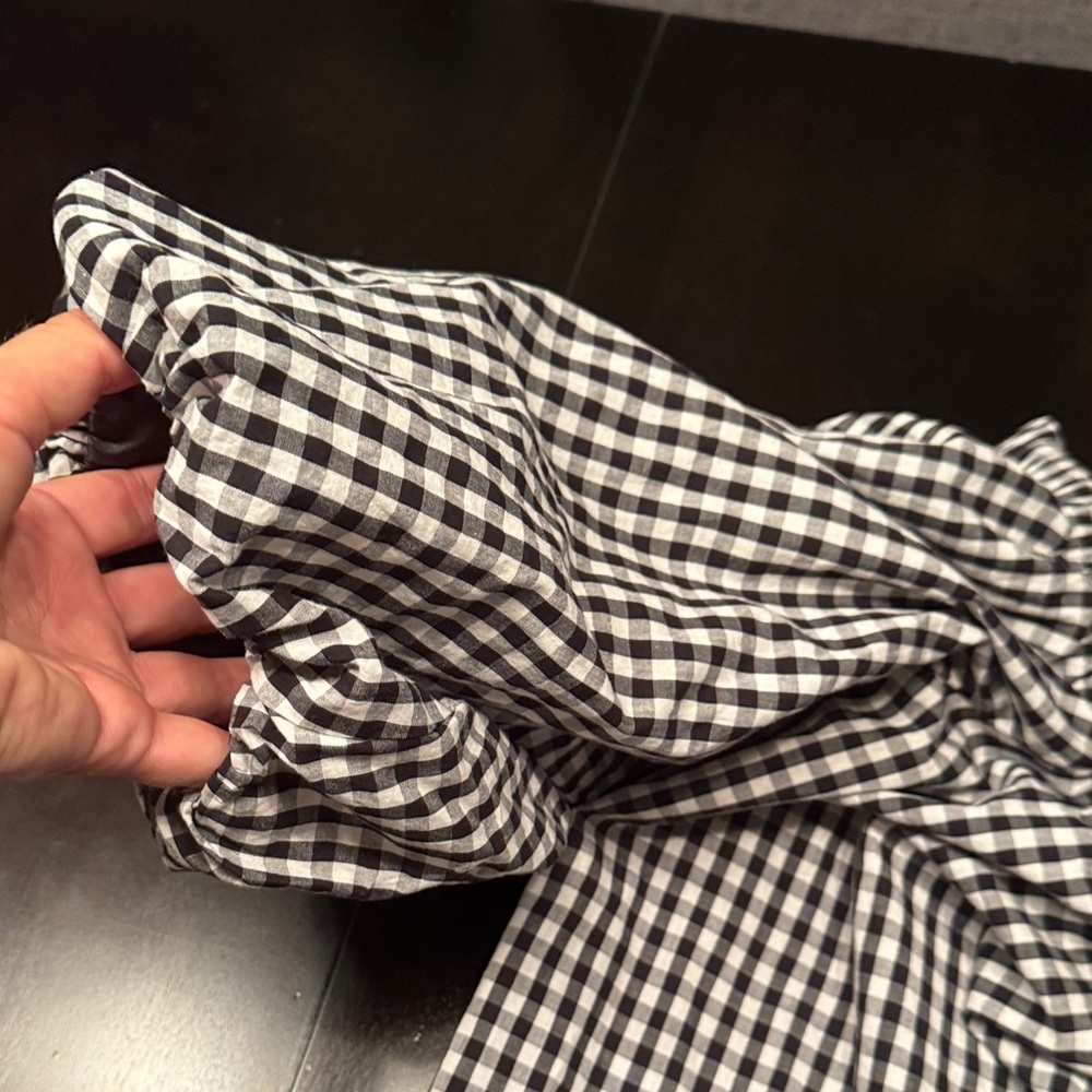 Soprano Black and White Checkered Off-Shoulder Top - Picture 3 of 4